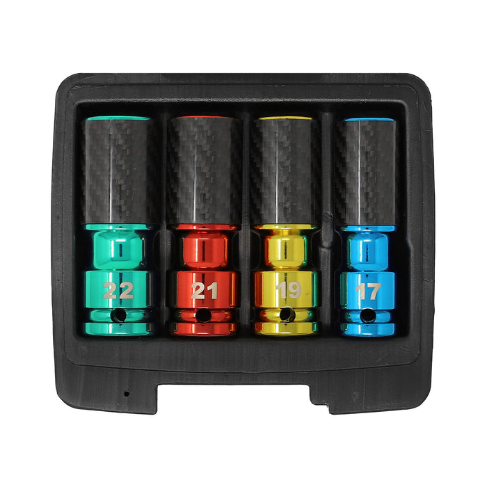 4250 - 4 Pc. Metric Lug Socket Set with Carbon Fiber Sleeves