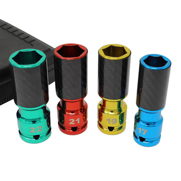 4250 - 4 Pc. Metric Lug Socket Set with Carbon Fiber Sleeves
