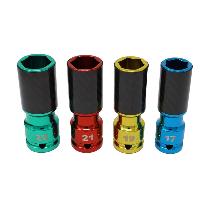 4250 - 4 Pc. Metric Lug Socket Set with Carbon Fiber Sleeves