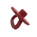 Red plastic wing nut on a white background