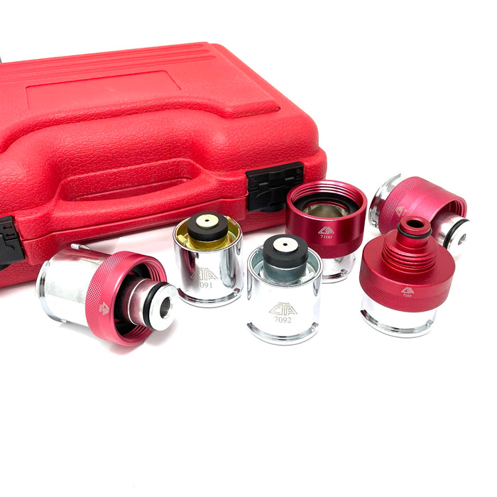 7058 - 6 Pc. Radiator Pressure Tester Adapter Kit - USA/Asian