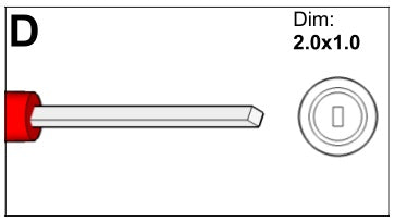 9812D - Terminal Tool "D" - 2mm x 1mm